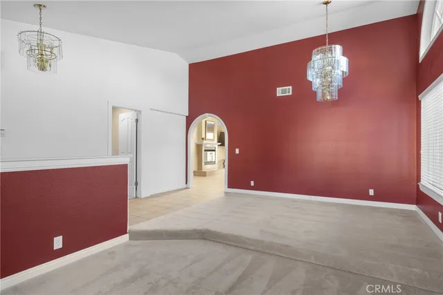 a view of a livingroom with a large window