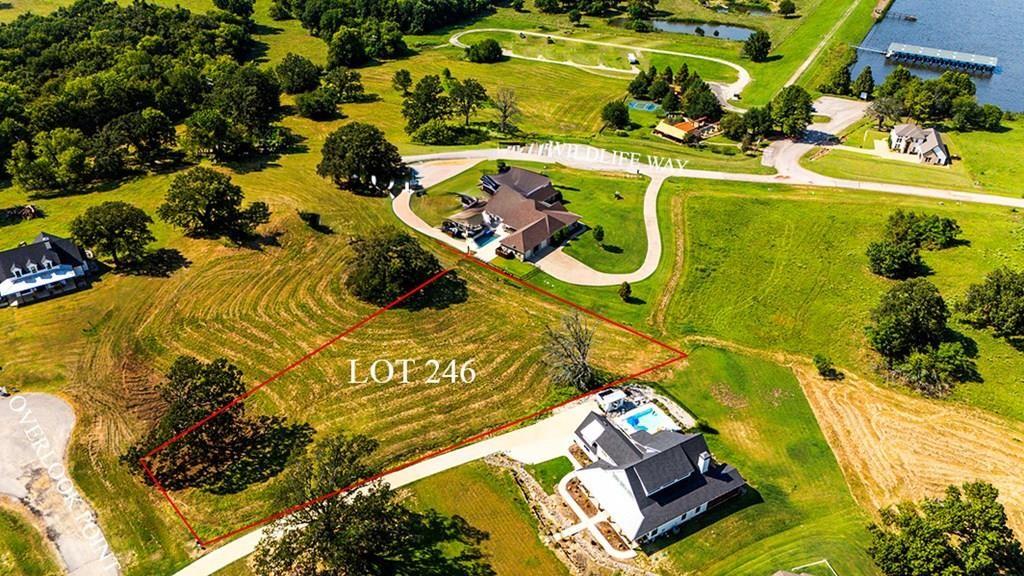 a bird view with swimming pool