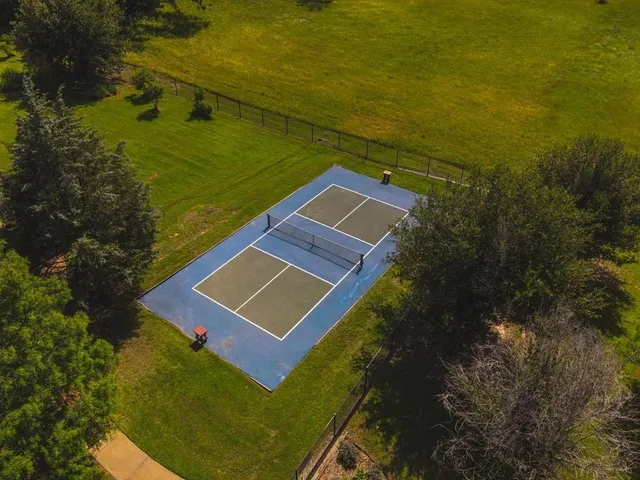 an aerial view of a house