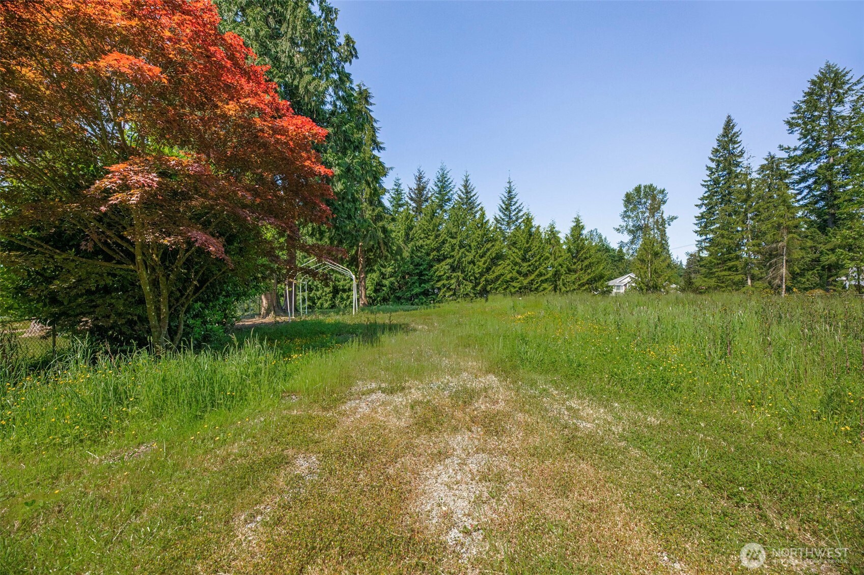 21022 Welch Road Snohomish, WA 98296 - Photo 3 of 28 a view of a lake with a big yard and large trees