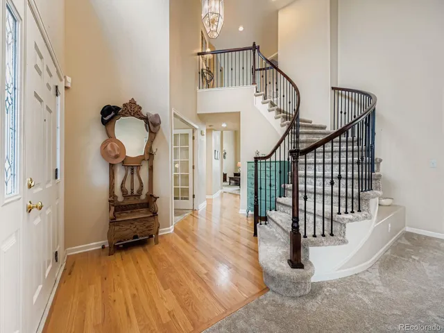 a view of entryway with wooden floor
