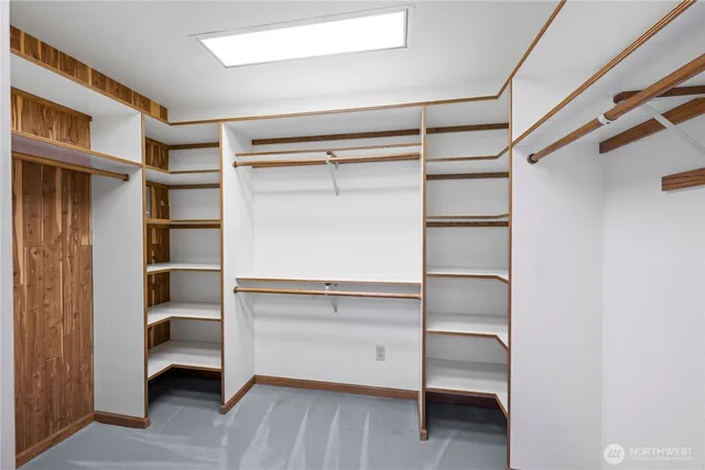 a storage room with empty racks