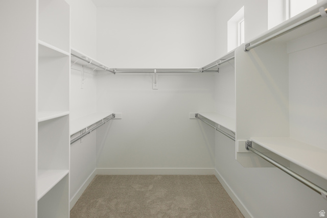 1066n South State Road, Unit ATWOOD Salem, UT 84653 - Photo 27 of 29 Walk-in closet with integrated shelving, multiple hanging rods, and carpet flooring