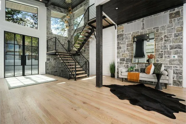 a view of front door with outdoor seating