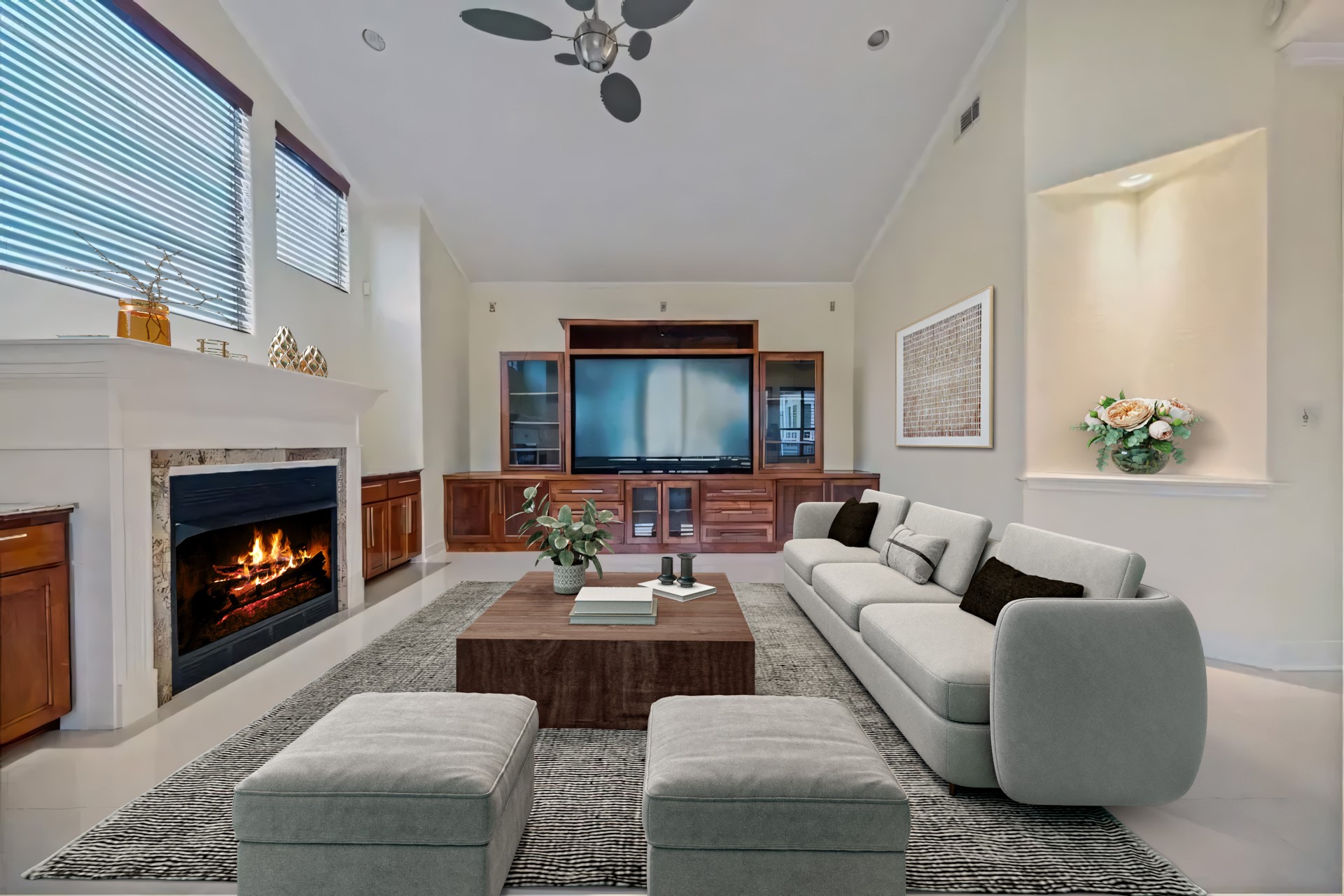 60 Windy Acres Road Brenham, TX 77833 - Photo 11 of 40 a living room with furniture and a fireplace