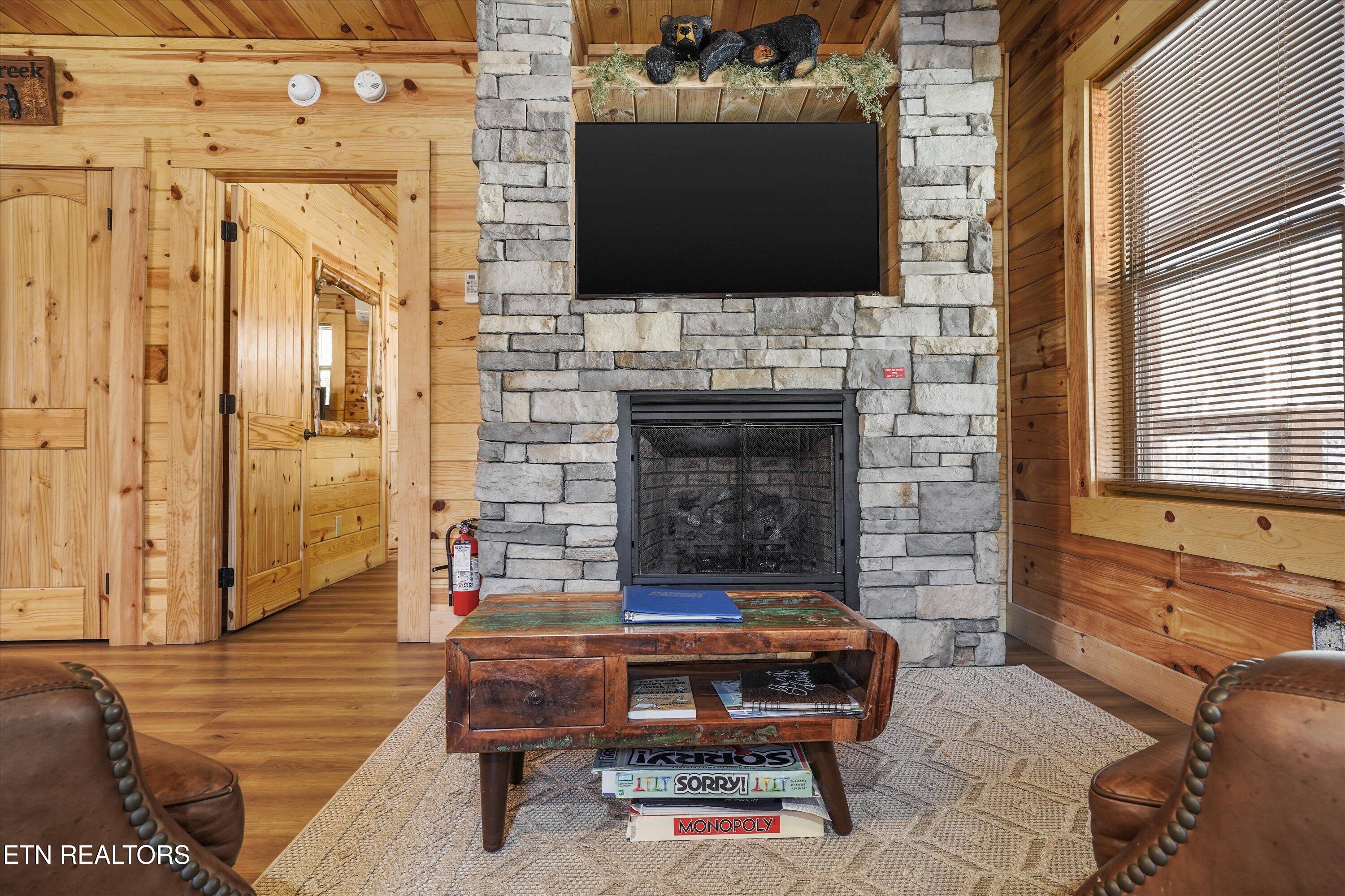 5236 Mathis Branch Road Gatlinburg, TN 37738 - Photo 7 of 50 Stone-faced Fireplace