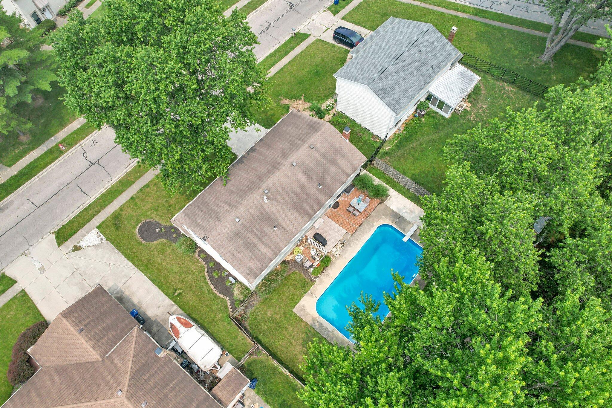 188 Landover Road Columbus, OH 43230 - Photo 65 of 65 Overhead View of Backyard and Pool