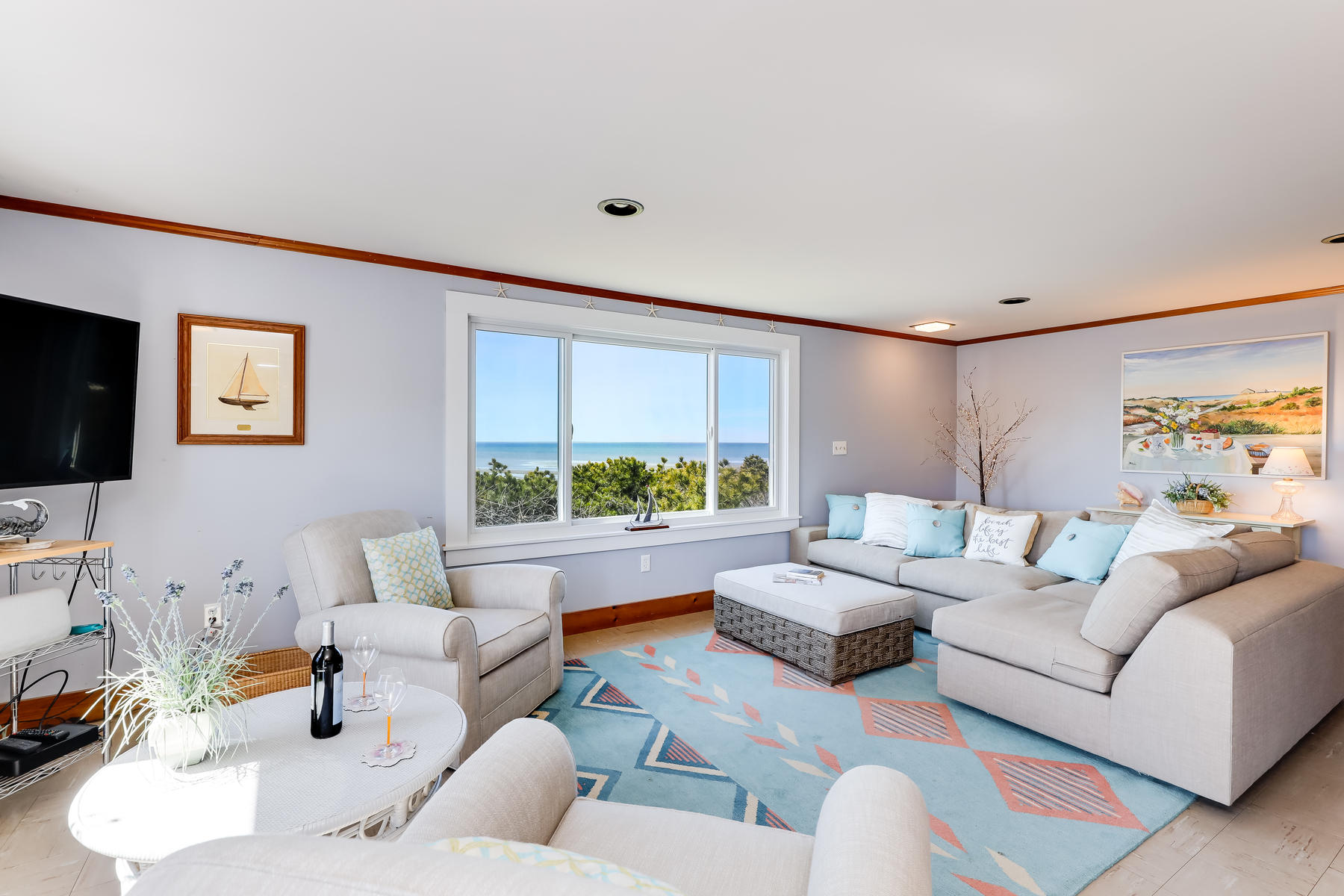 405 Higgins Road Eastham, MA 02642 - Photo 4 of 27 Staged Living Room w/ spectacular views