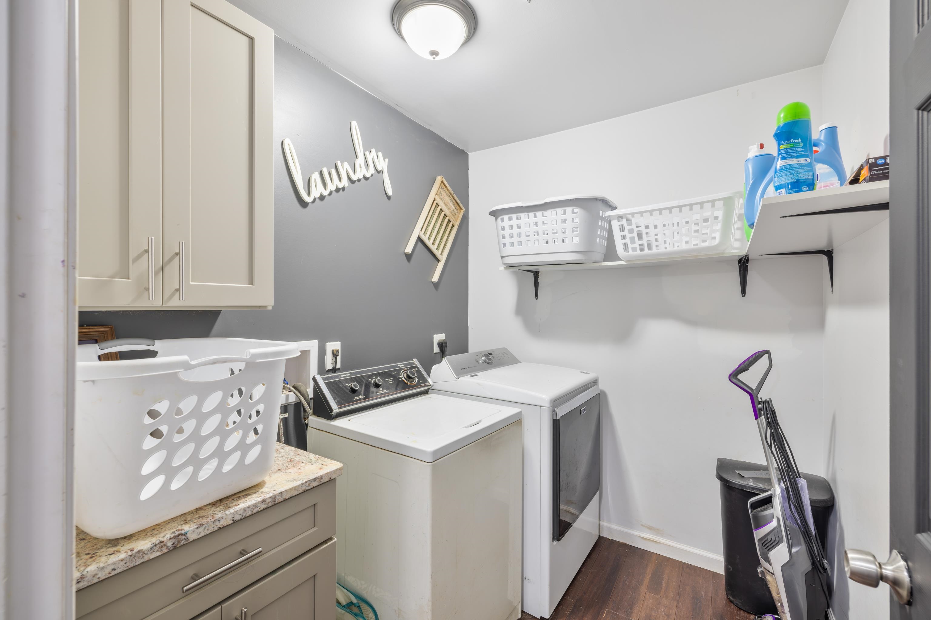 703 14th Street Grottoes, VA 24441 - Photo 22 of 51 a utility room with sink dryer and washer