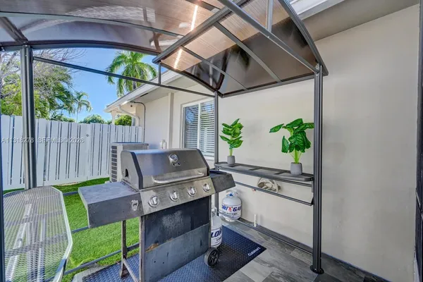 a view of an outdoor sitting area