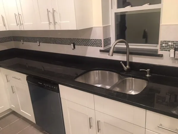 a close view of sink and tap