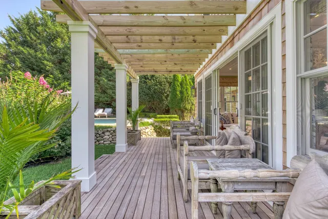 a view of porch with seating space