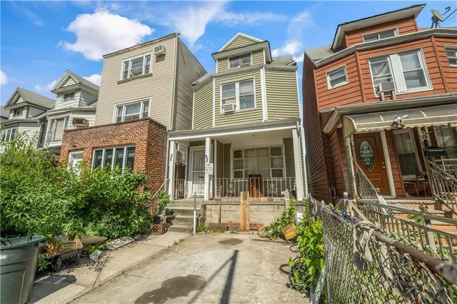 front view of a brick building