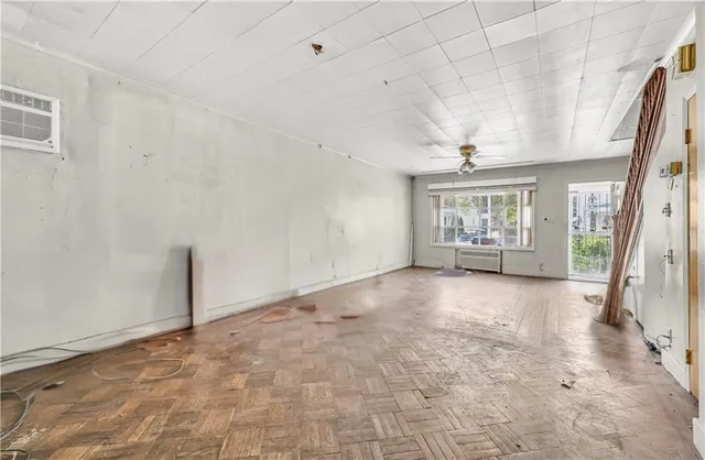 an empty room with windows