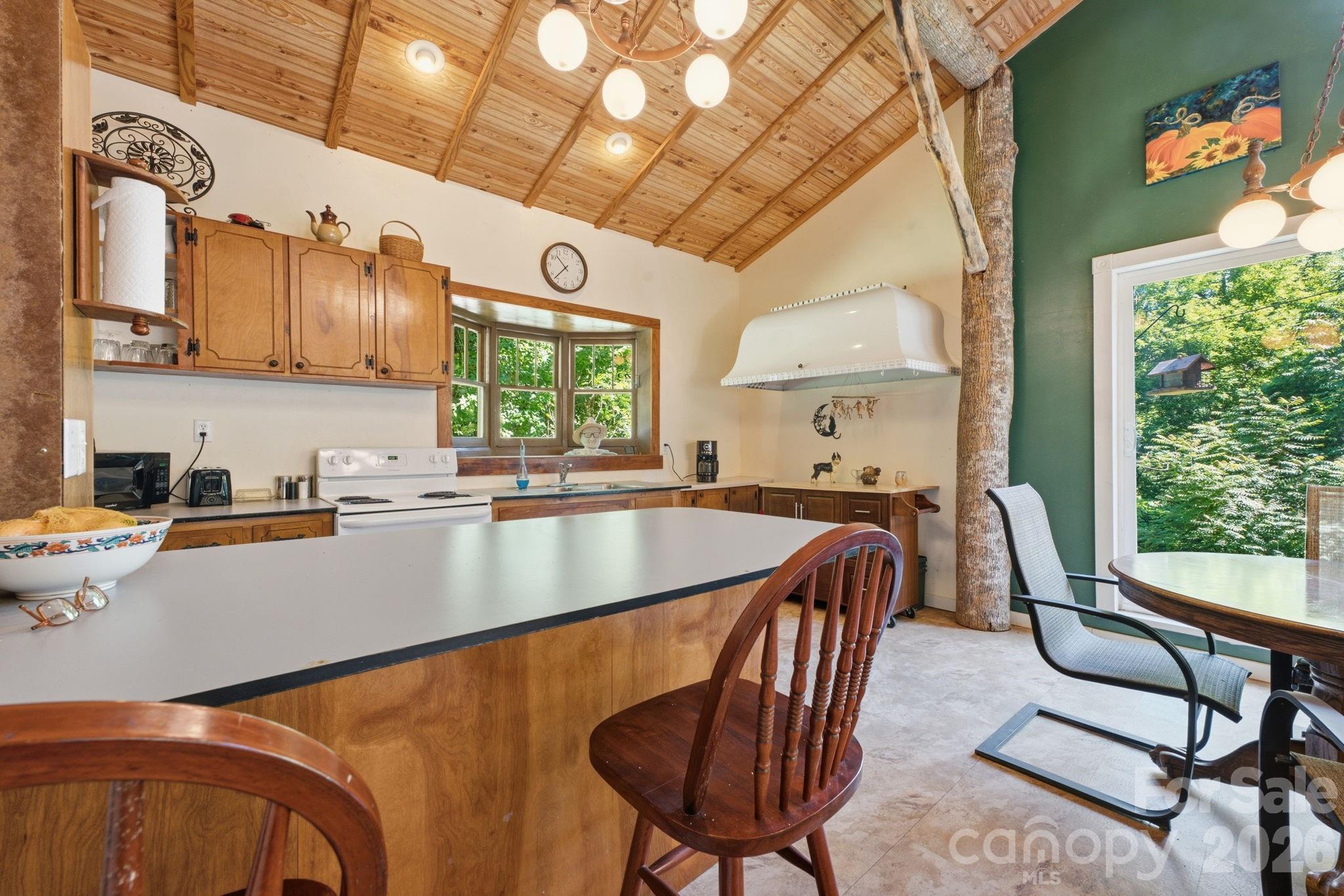 583 Dark Ridge Road Sylva, NC 28779 - Photo 20 of 48 a kitchen with stainless steel appliances granite countertop a sink a stove and a refrigerator