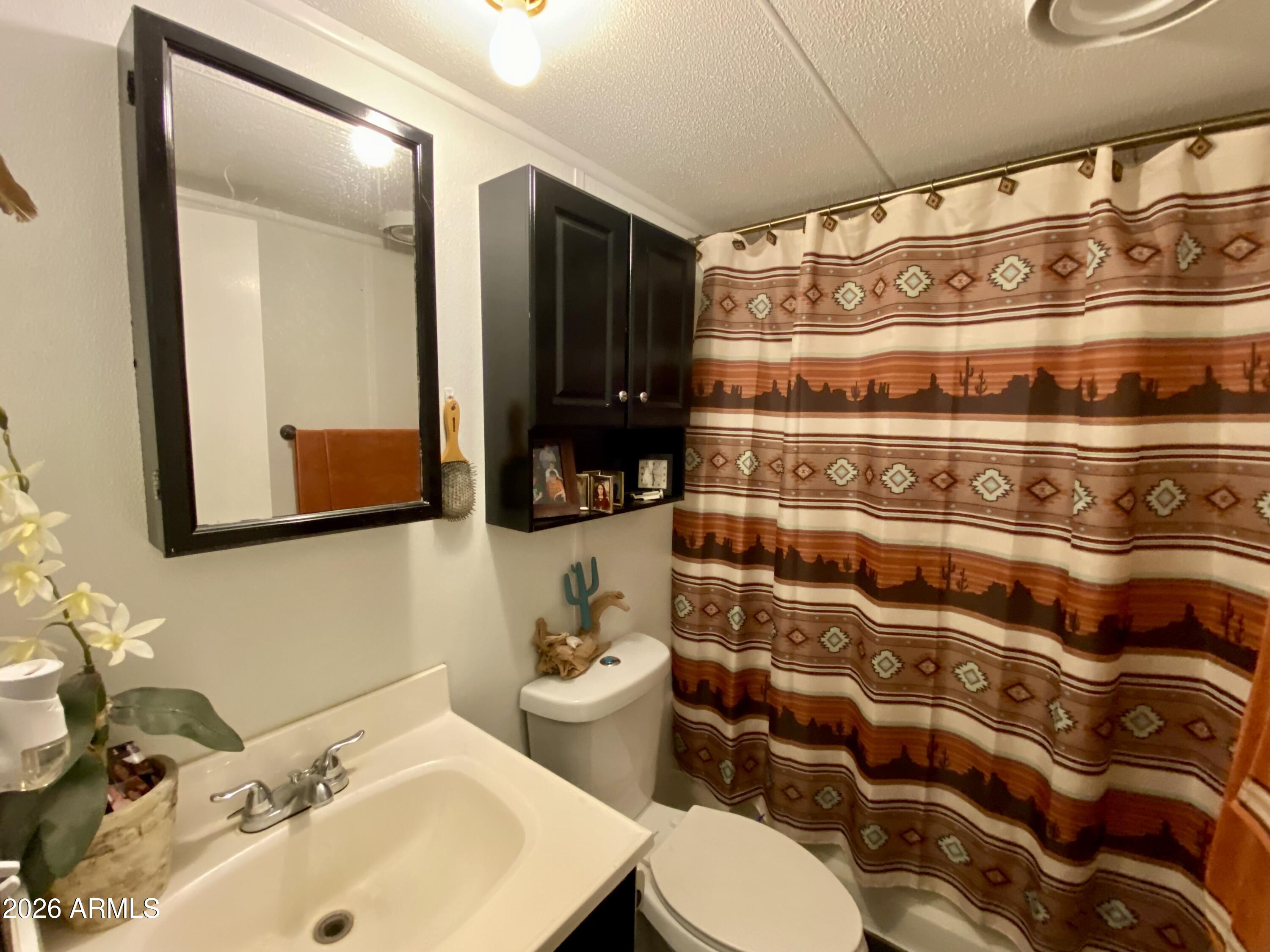 723 Finnie Flat Road, Unit 103 Camp Verde, AZ 86322 - Photo 22 of 41 a bathroom with a sink and mirror with toilet