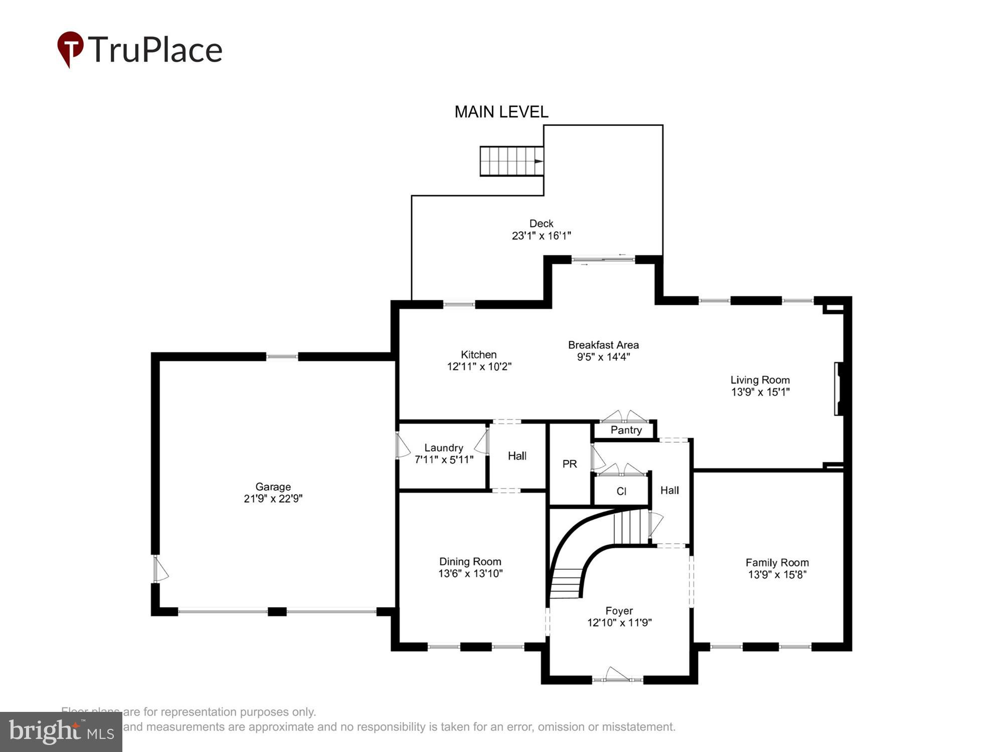 17 Locustwood Court Silver Spring, MD 20905 - Photo 71 of 72 Main Level (labels & measurements)