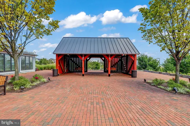 a view of a golf course with a garden