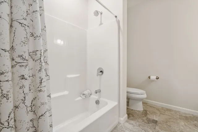 a bathroom with a toilet and a bathtub