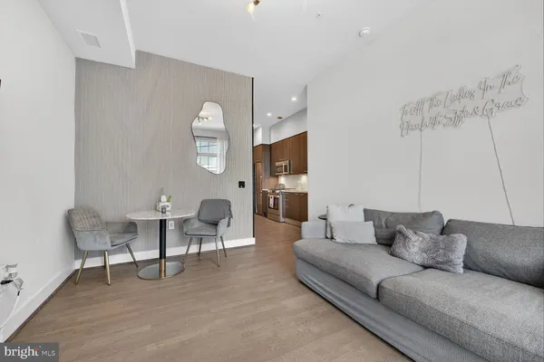 a living room with furniture