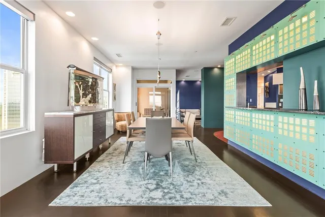 a view of a city with tall buildings