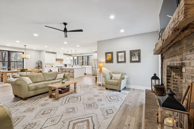 a living room with furniture