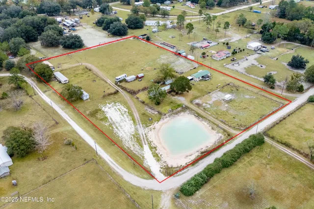 an aerial view of swimming pool