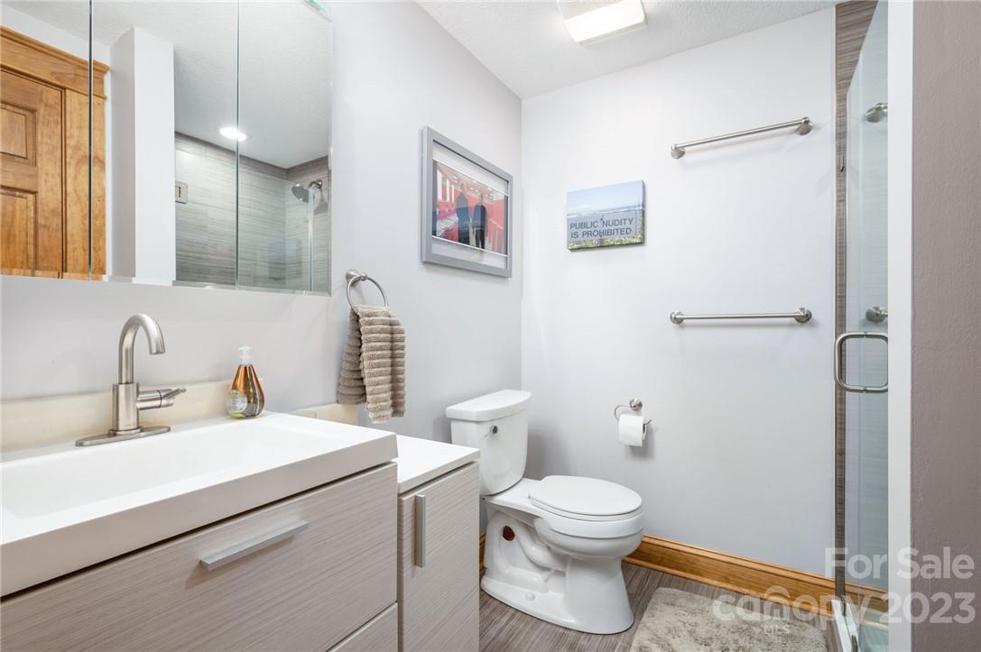 159 Deer Leap Marshall, NC 28753 - Photo 21 of 22 a bathroom with a toilet sink and a mirror