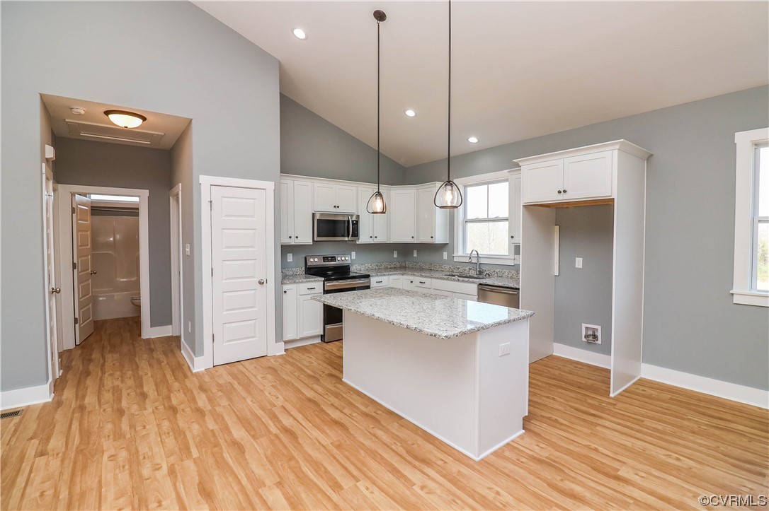 288 Moore Road Pamplin, VA 23958 - Photo 10 of 29 a kitchen with stainless steel appliances a refrigerator sink and stove