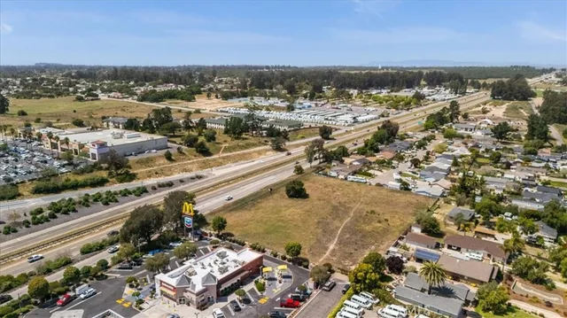 an aerial view of residential building with parking space
