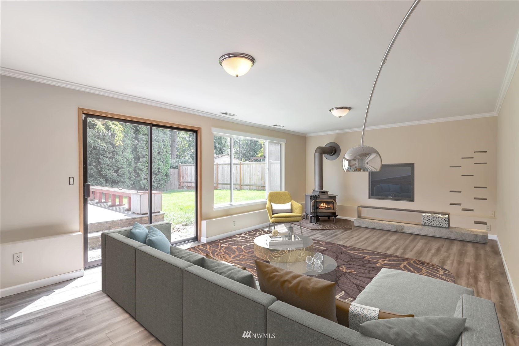 18221 26th Drive Southeast Bothell, WA 98012 - Photo 17 of 25 a living room with kitchen island granite countertop furniture and a large window