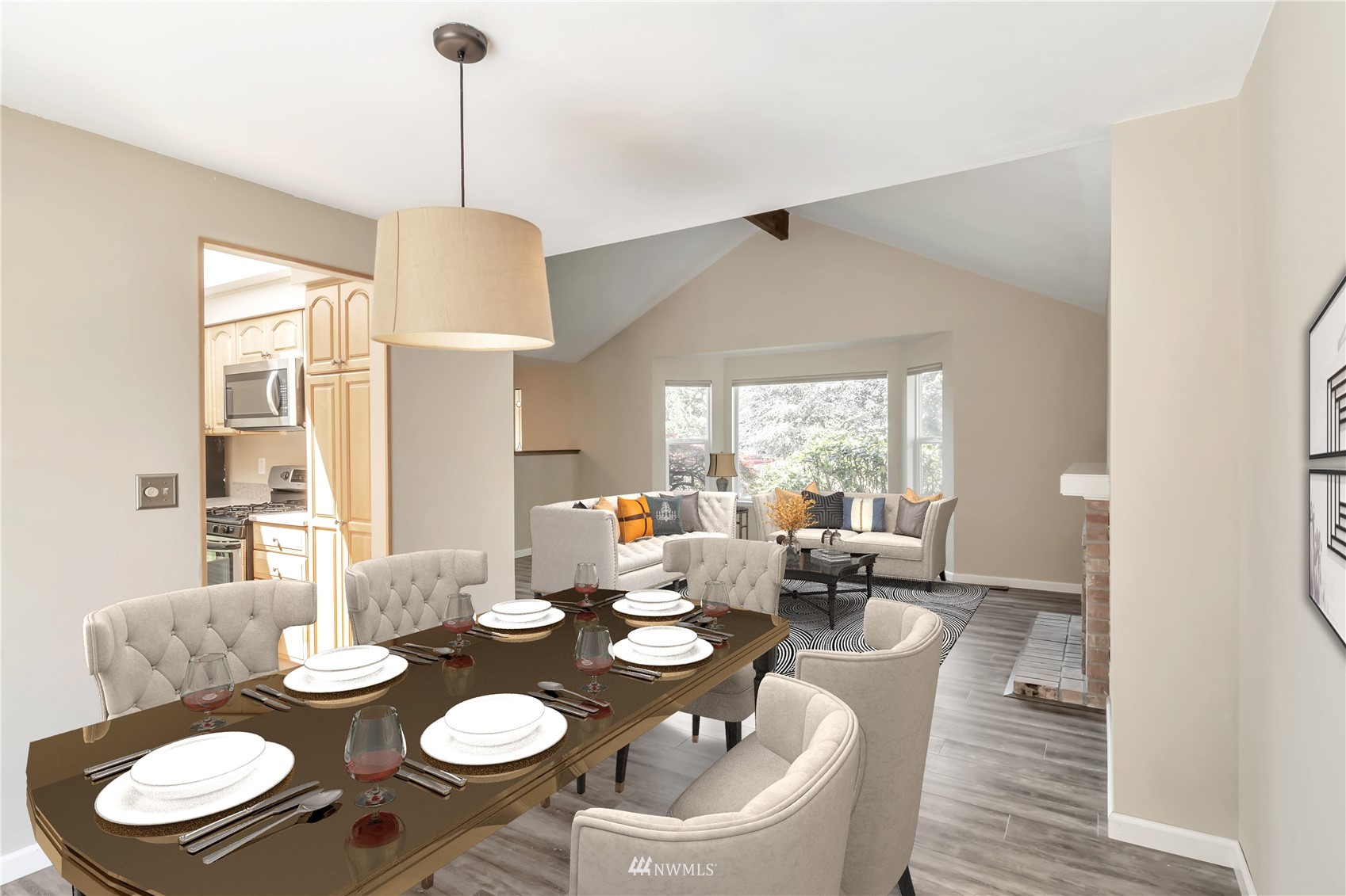 18221 26th Drive Southeast Bothell, WA 98012 - Photo 5 of 25 a dining room with furniture and a chandelier