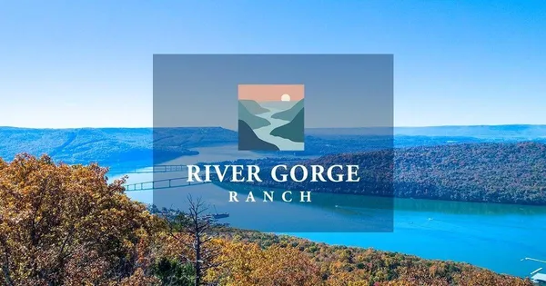 a view of outdoor space with signage and flags