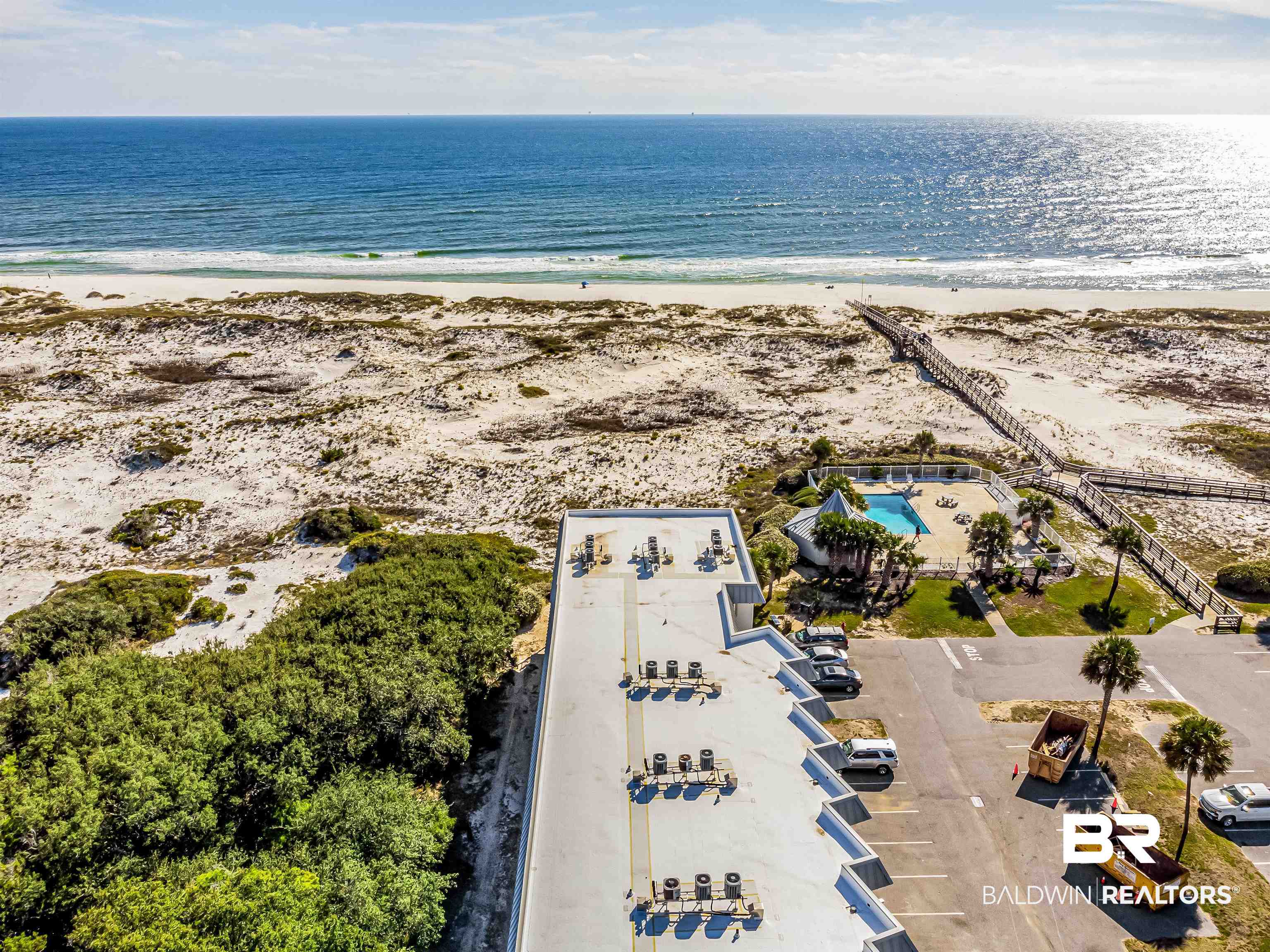 400 Plantation Road, Unit 1303 Gulf Shores, AL 36542 - Photo 23 of 24 Birds eye view of property with water and beach view