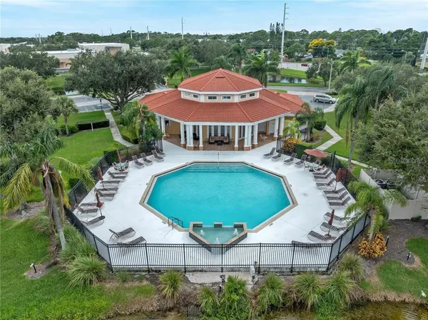 an aerial view of a house