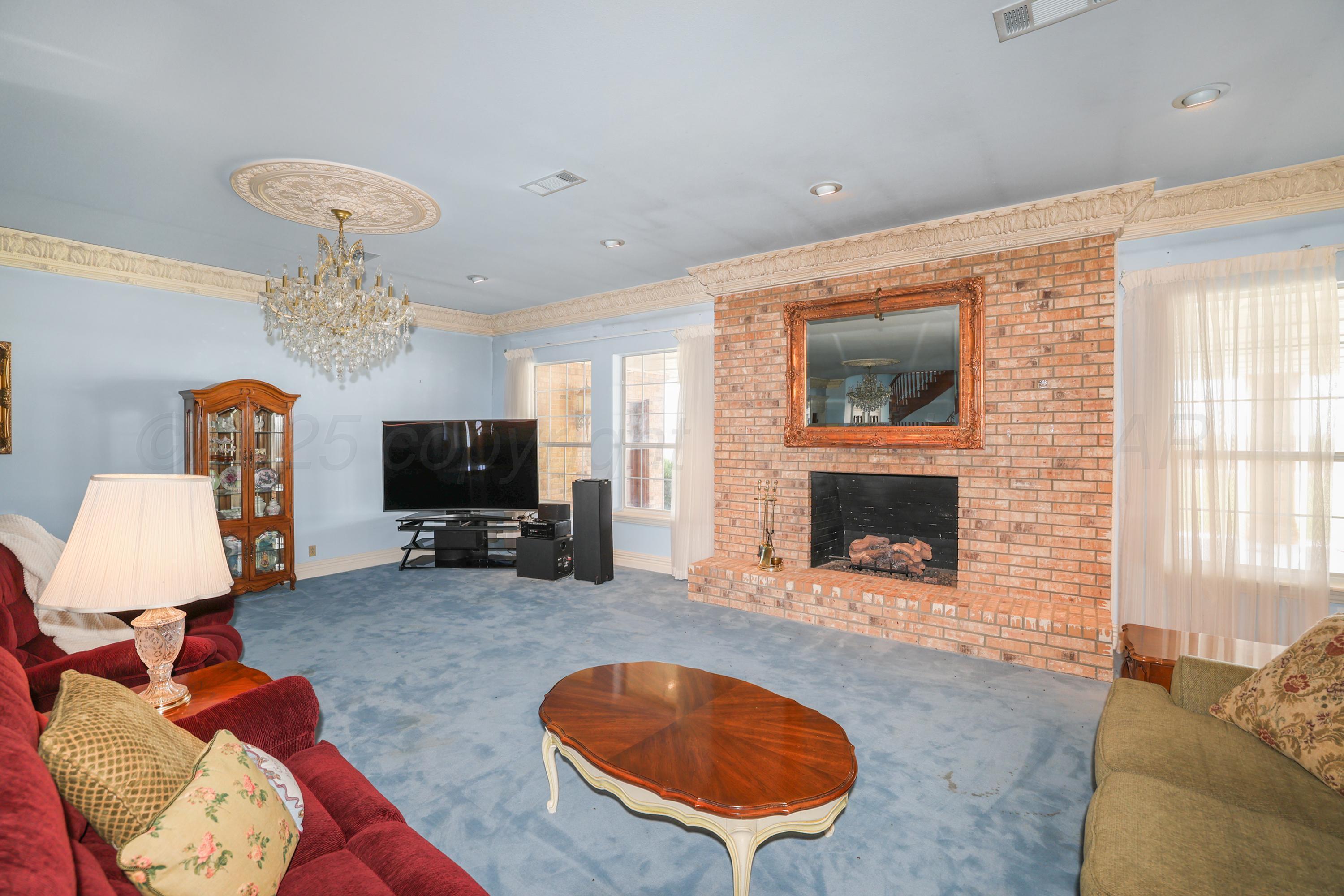 1401 County Road K Panhandle, TX 79068 - Photo 13 of 53 a living room with furniture and a flat screen tv