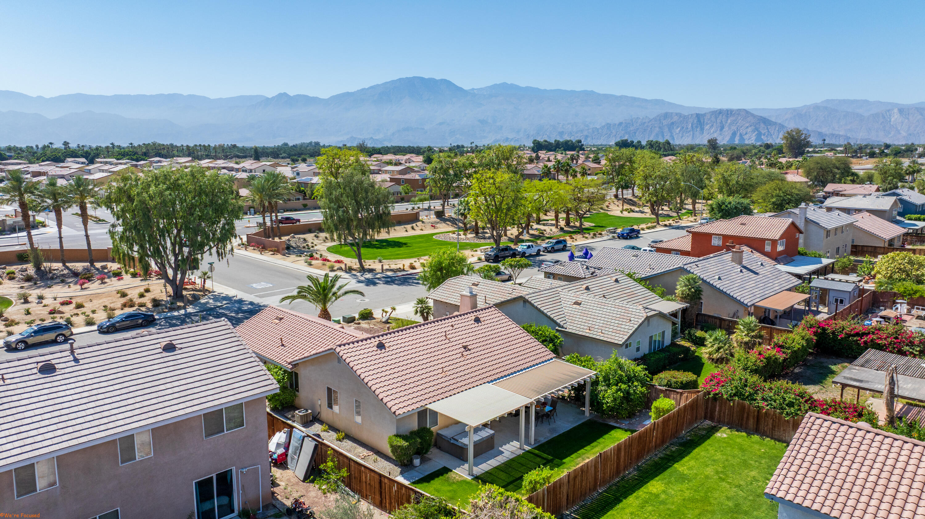 83644 Jaderock Road Coachella, CA 92236 - Photo 37 of 42 an aerial view of a house with a garden and lake view