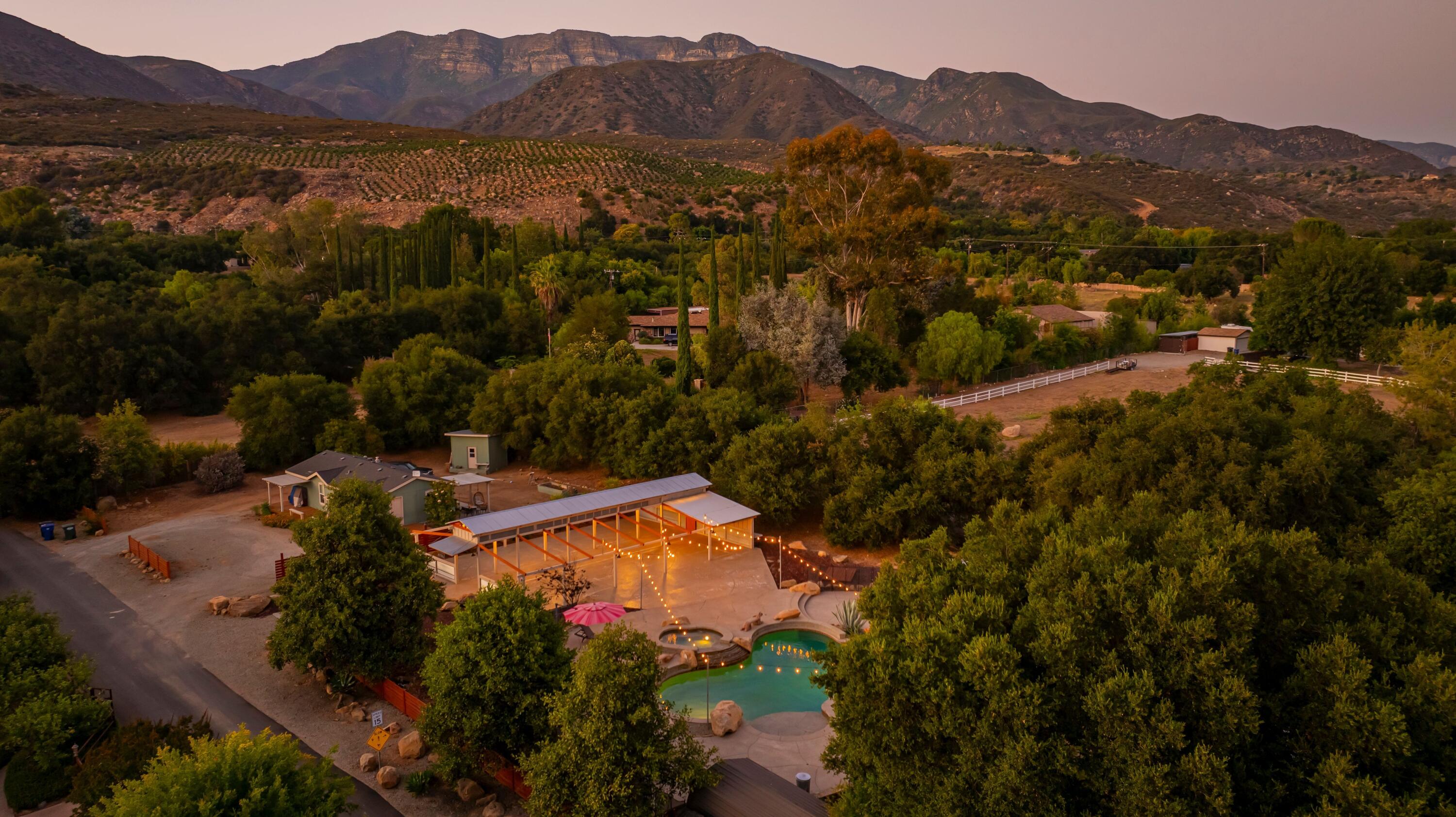 12475 Christmas Tree Road Ojai, CA 93023 - Photo 45 of 50 an aerial view of residential house with an outdoor space and mountain view