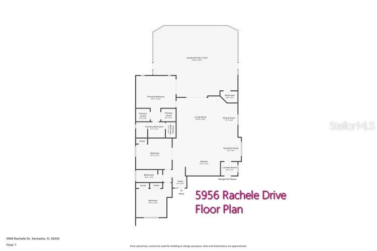 5956 Rachele Drive Sarasota, FL 34243 - Photo 23 of 37 a picture of a floor plan