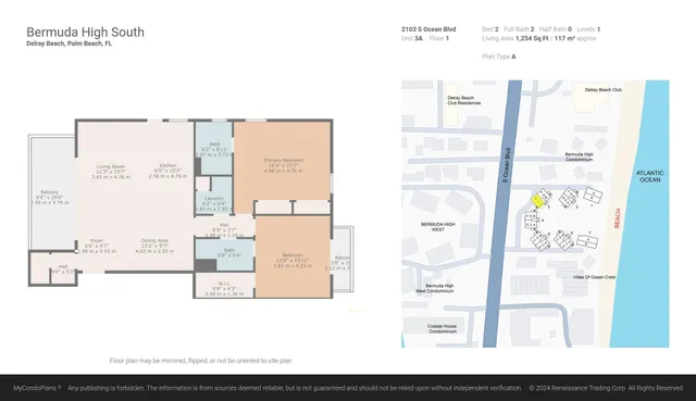 $10,500 | 2103 South Ocean Boulevard, Unit 3A, Delray Beach, FL 33483