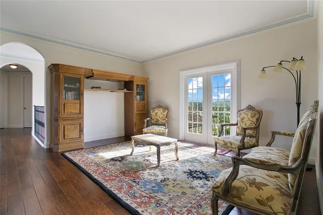 a living room with furniture