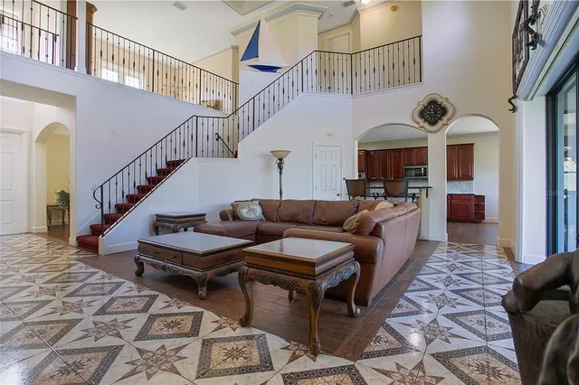 a living room with furniture