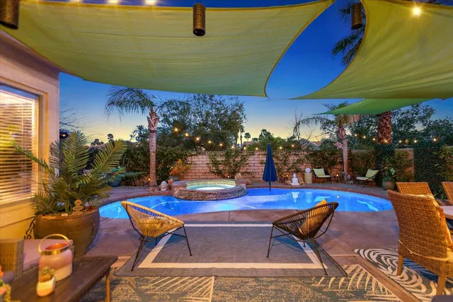 a outdoor space with furniture