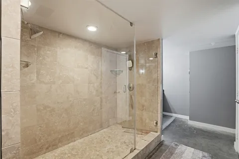 a front view of a building and a street