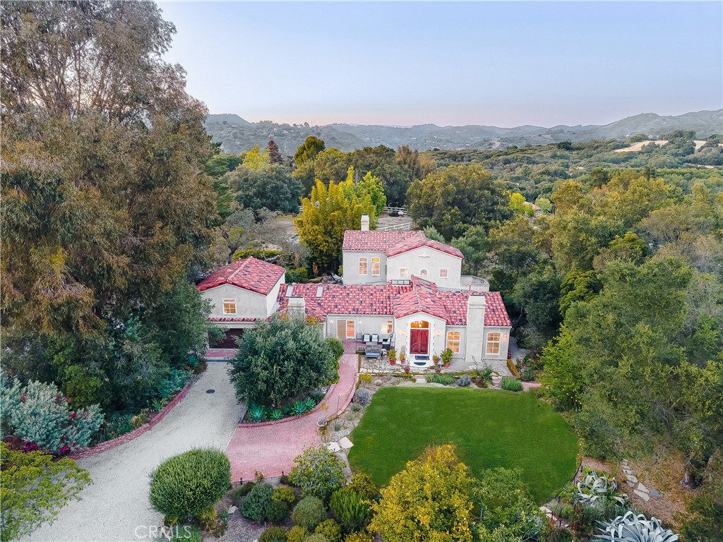 21149 Entrada Road Topanga, CA 90290 - Photo 3 of 39 aerial view of a house with a garden
