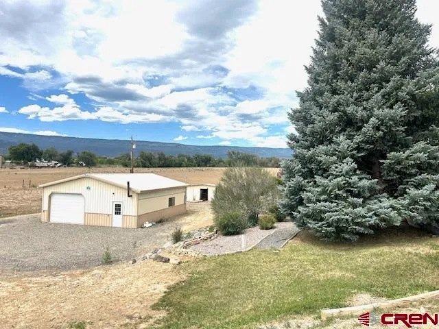 a view of a backyard