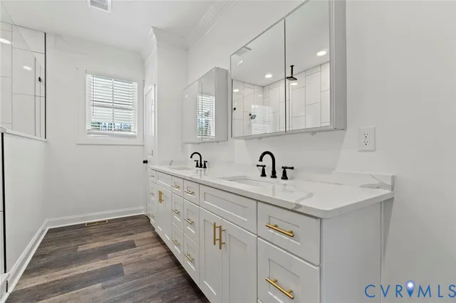 a bathroom with a shower and a window