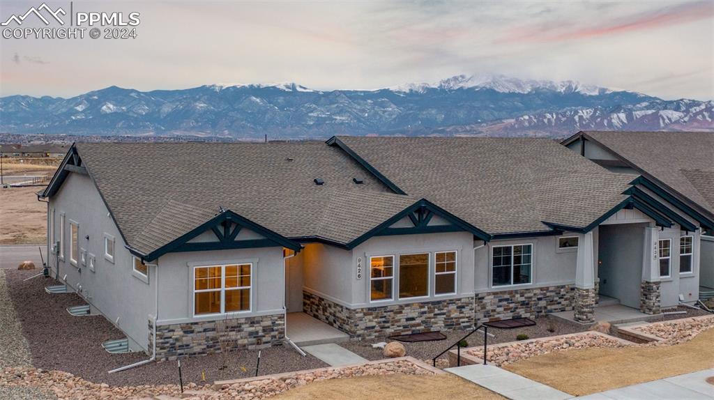 Oasis-Paired Patio Home-Ranch-Craftsman Elevation-2 Car Garage-Finished Basement per plans with 9' Ceilings-Energy Rated-Desirable Low Maintenance Community in Revel Terrace at Wolf Ranch.