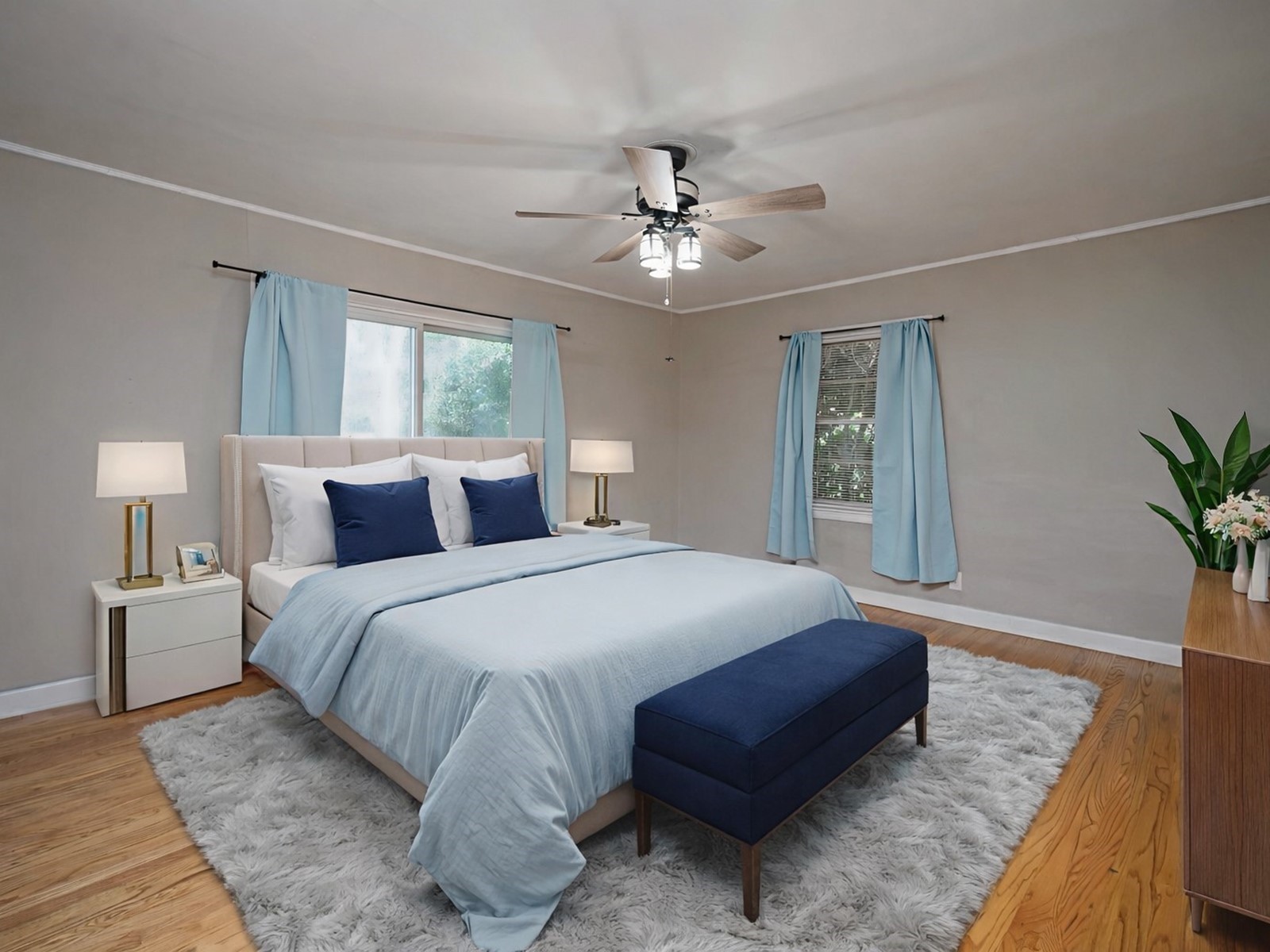 1611 White Boulevard Murfreesboro, TN 37129 - Photo 21 of 30 a spacious bedroom with a large bed and a chandelier