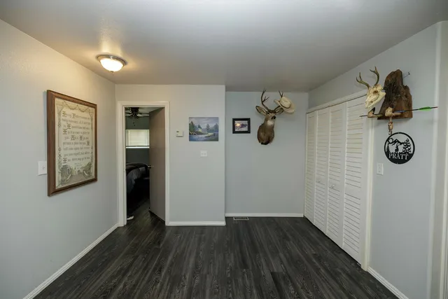 a view of entryway with wooden floor